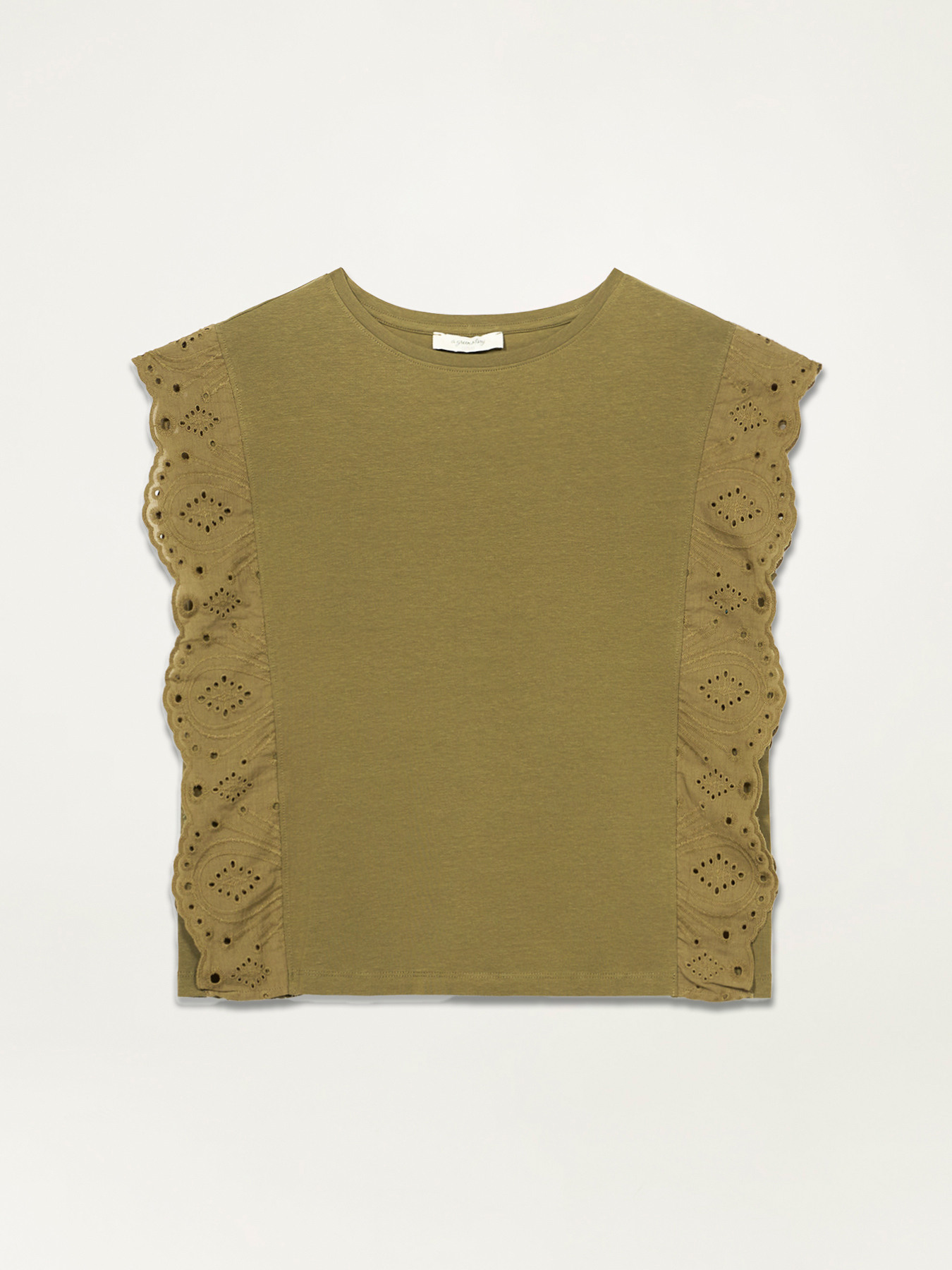 T-shirt with Broderie Anglaise borders image number 3