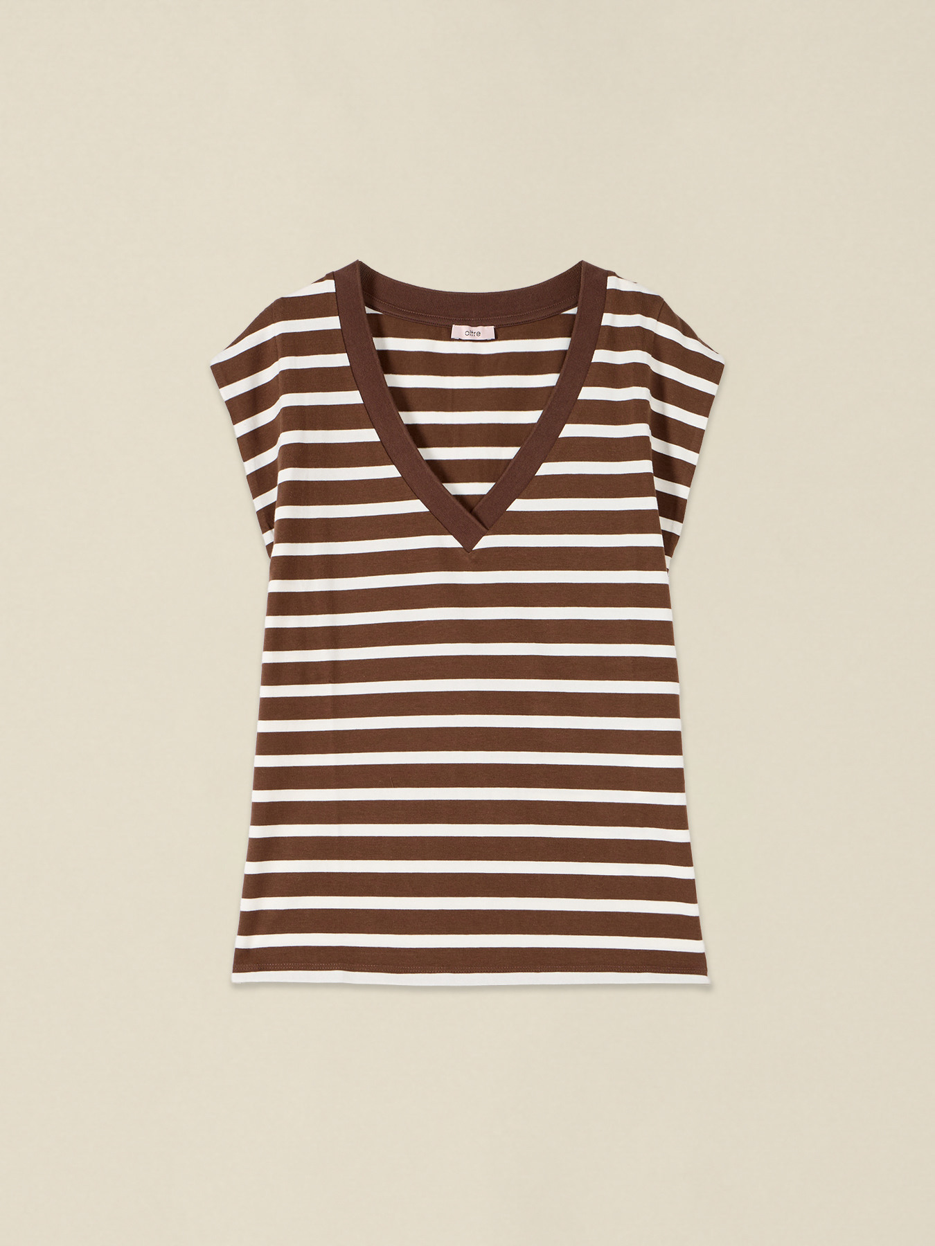 Striped V-neck T-shirt image number 3