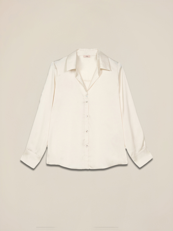 Solid color satin shirt