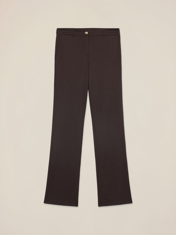 Pantalones acampanados en punto milano