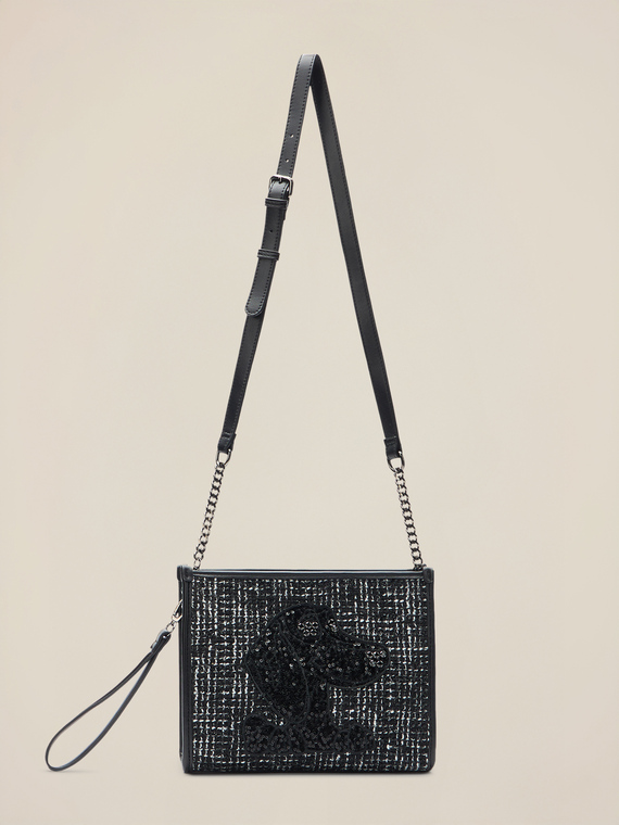Shopper in tweed con patch