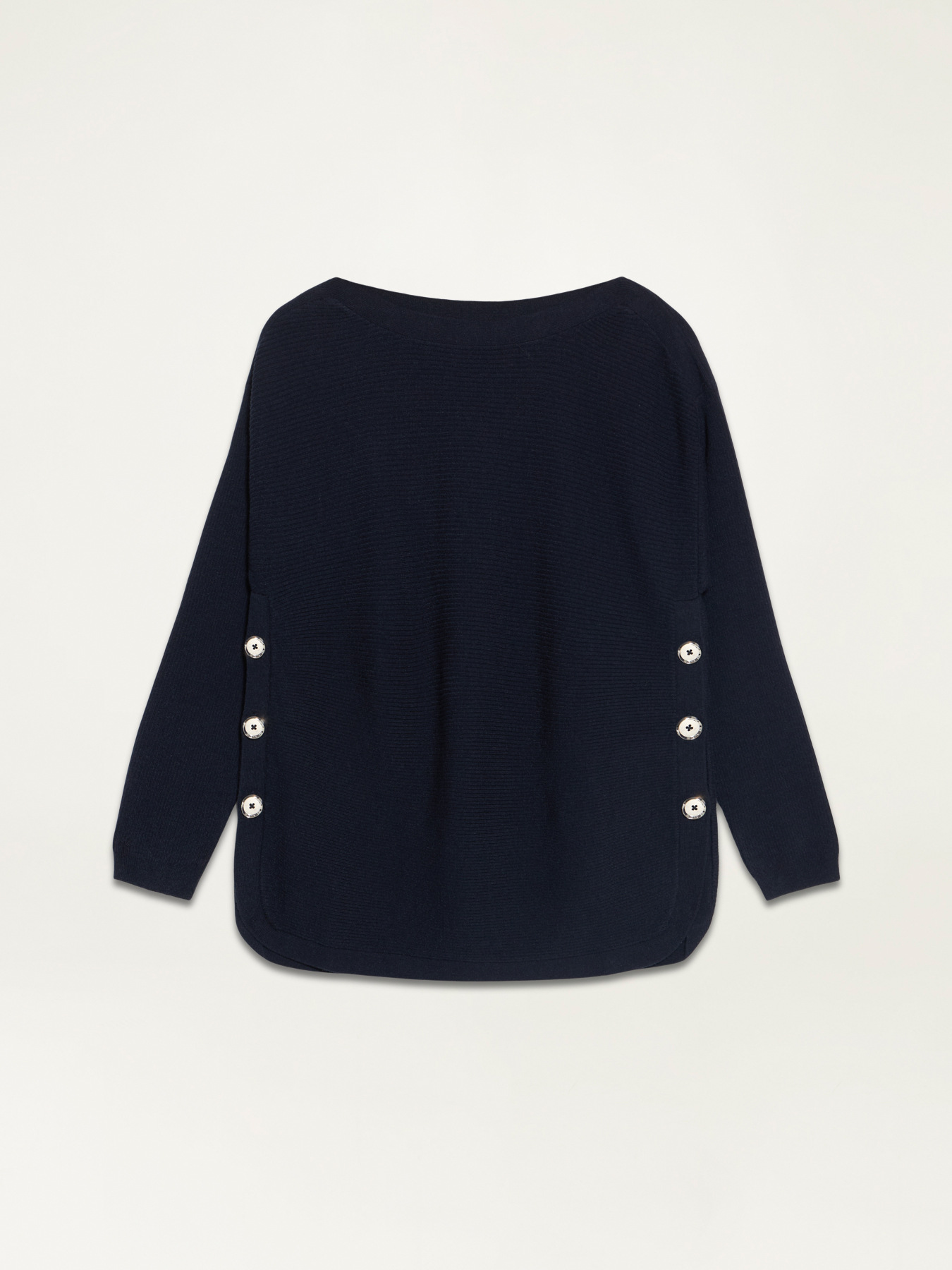 Ottoman sweater with side buttons image number 3