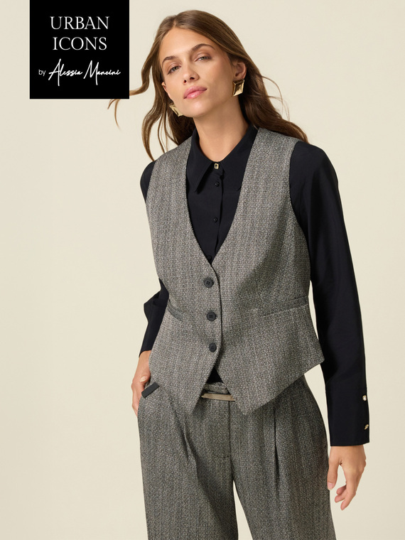 Pinstriped flannel waistcoat