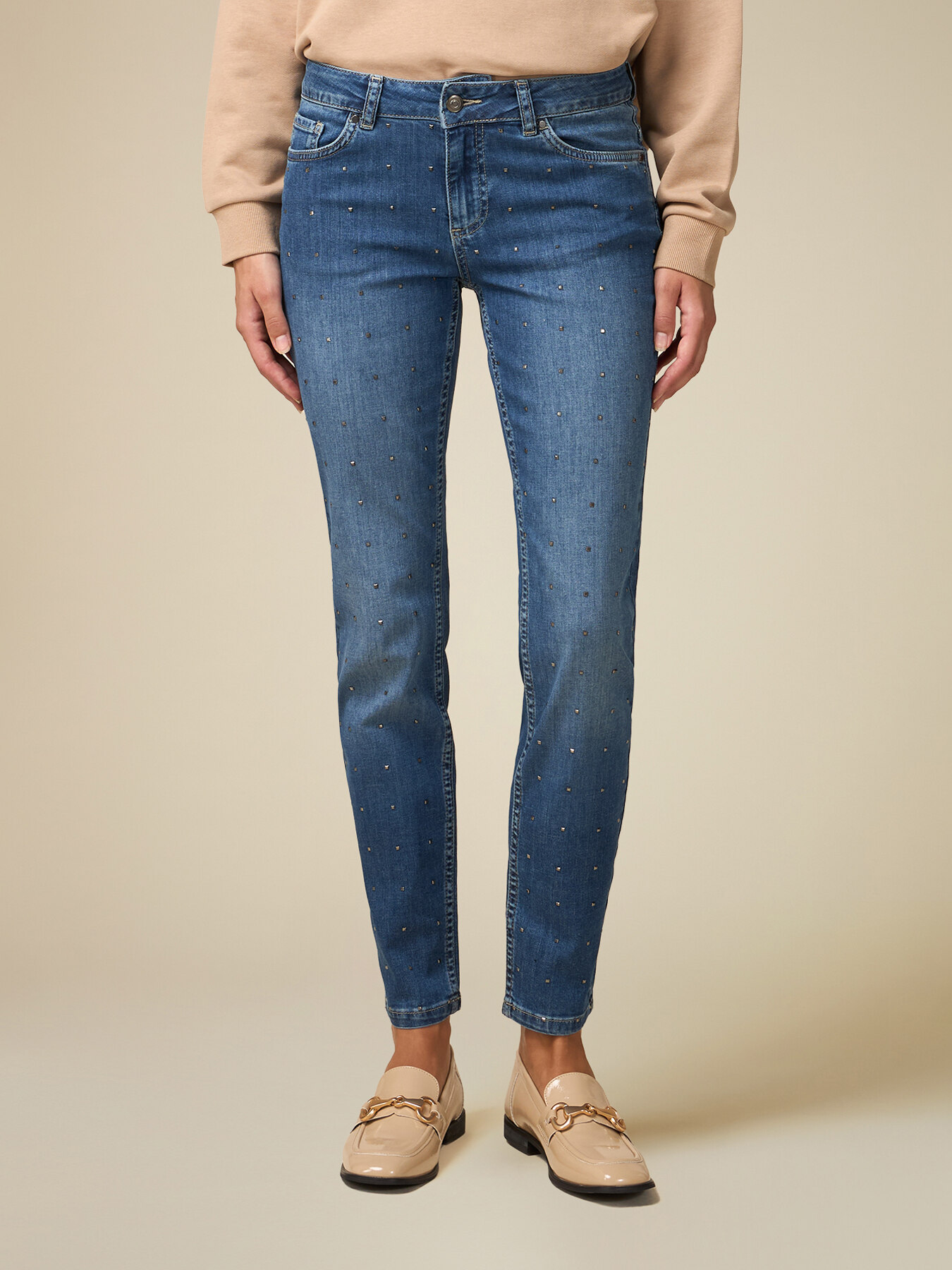 Skinny jeans with applied studs image number 3