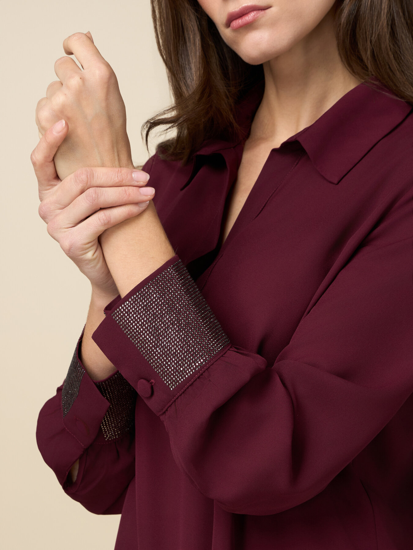 Blouse en georgette avec cristaux image number 2