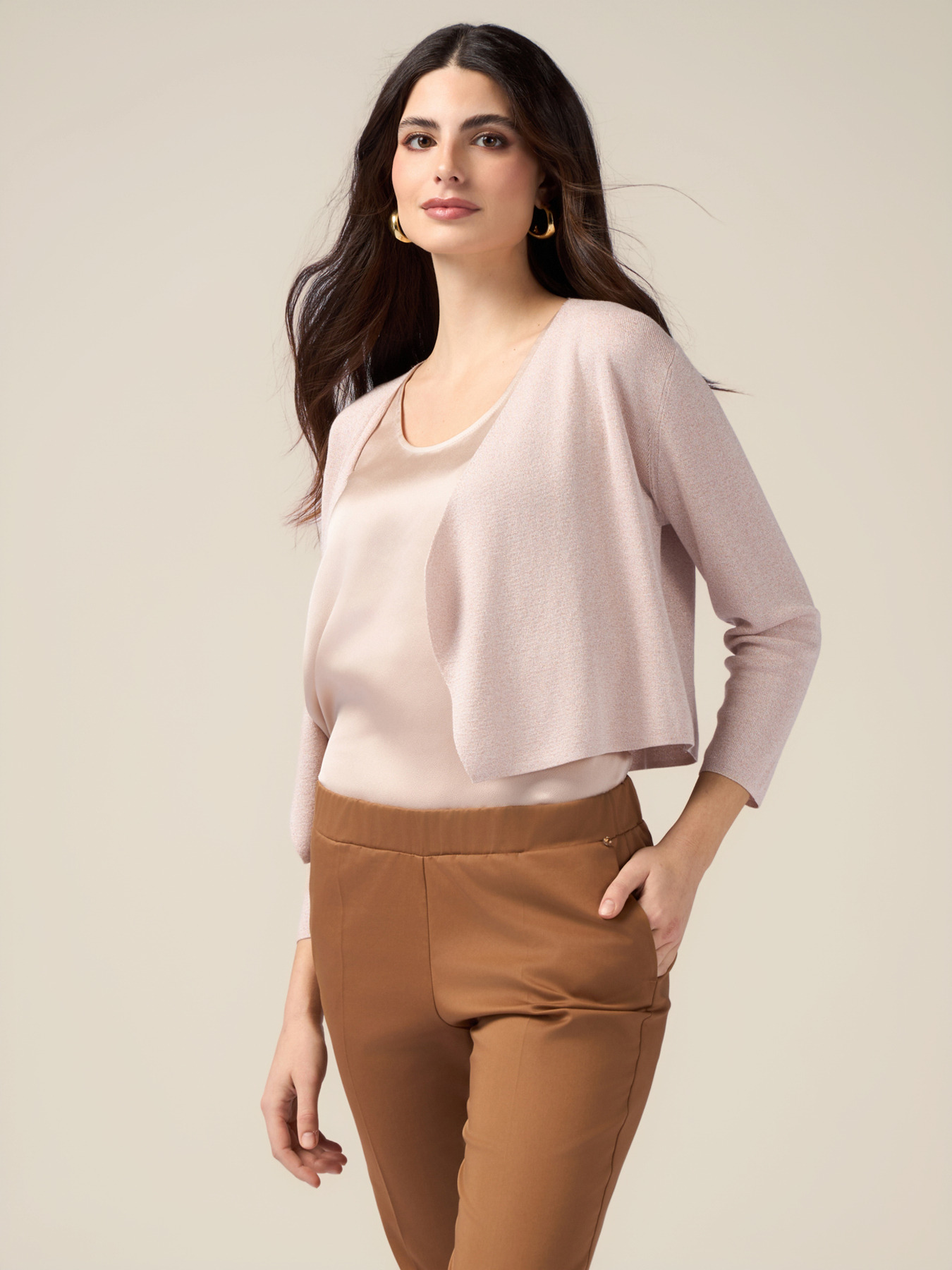 Cardigan corto lurex image number 0