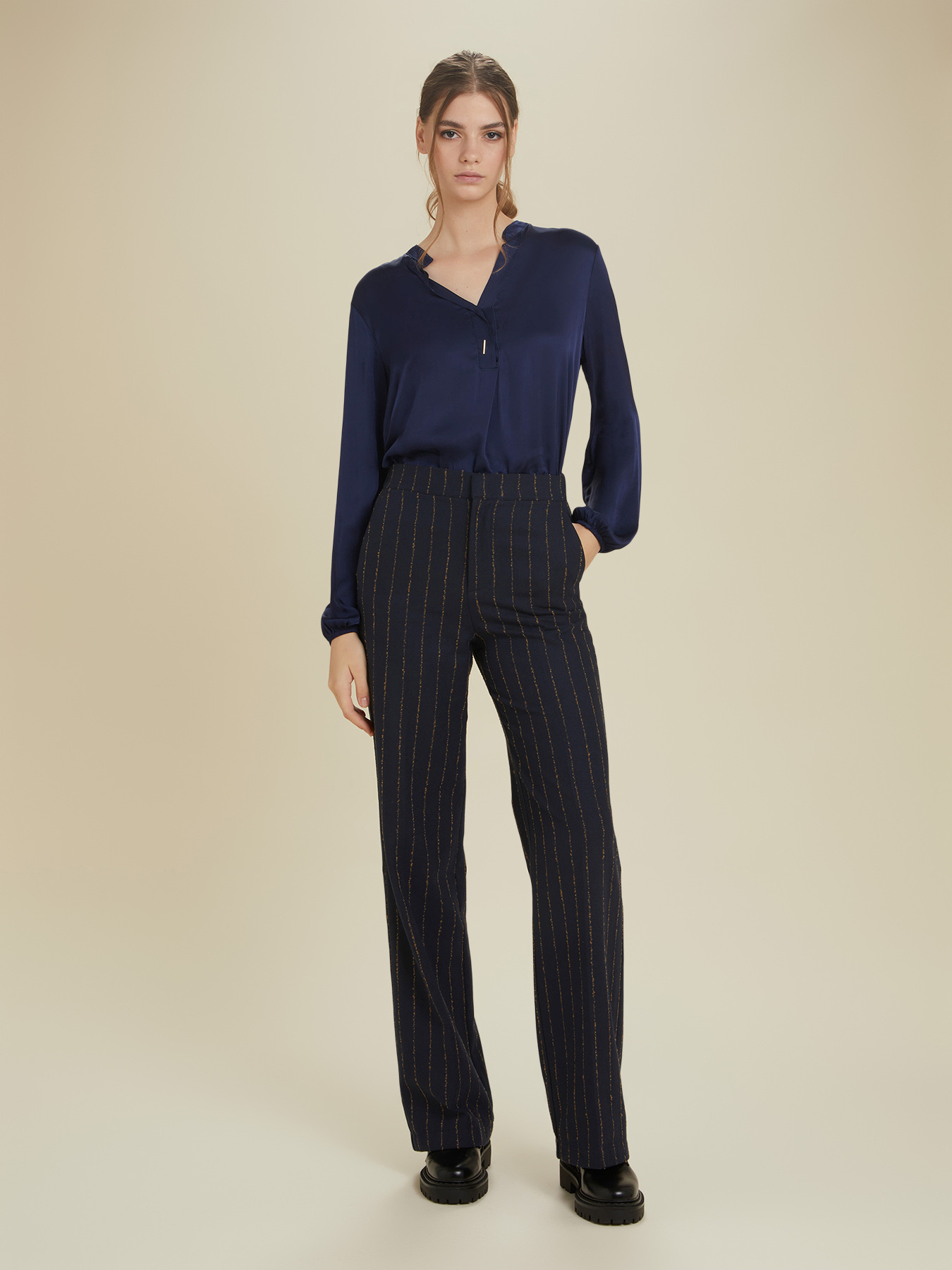 Nadelstreifenhose aus Flanell image number 1