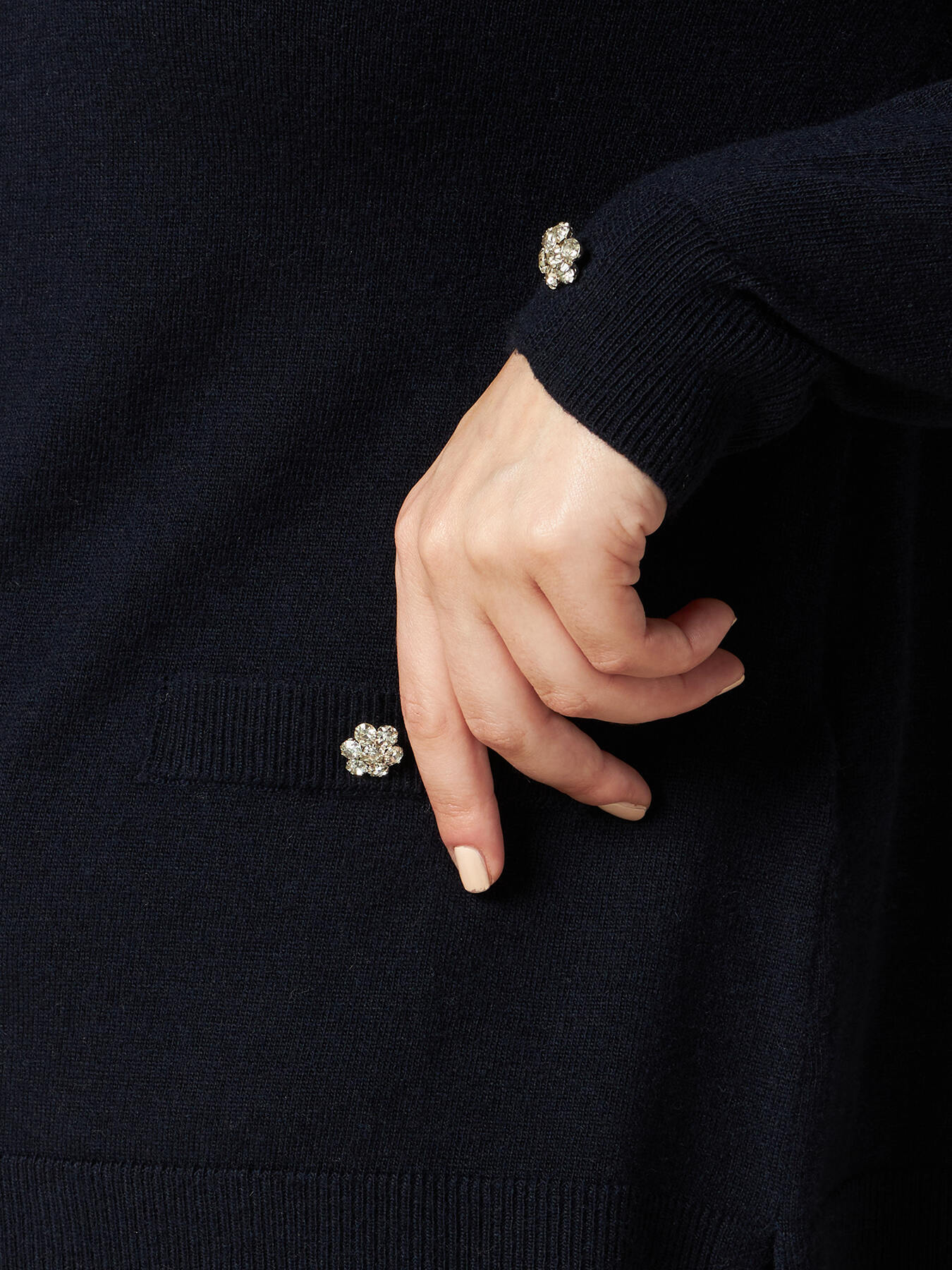 Cashmere blend sweater with jewel buttons image number 2