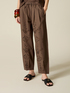 Cropped trousers in perforated cotton image number 3