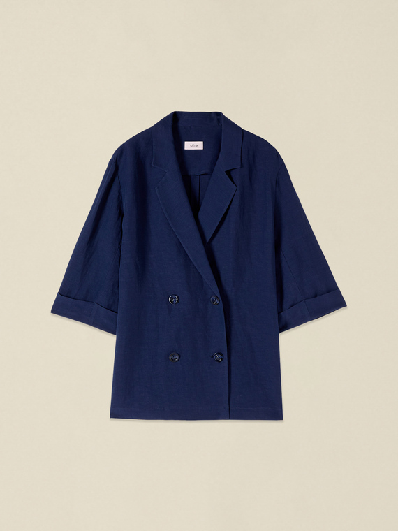 Veste d&eacute;structur&eacute;e oversize double boutonnage