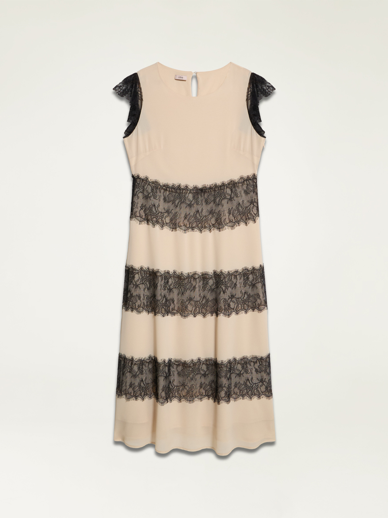 Dress with contrasting colour lace image number 4