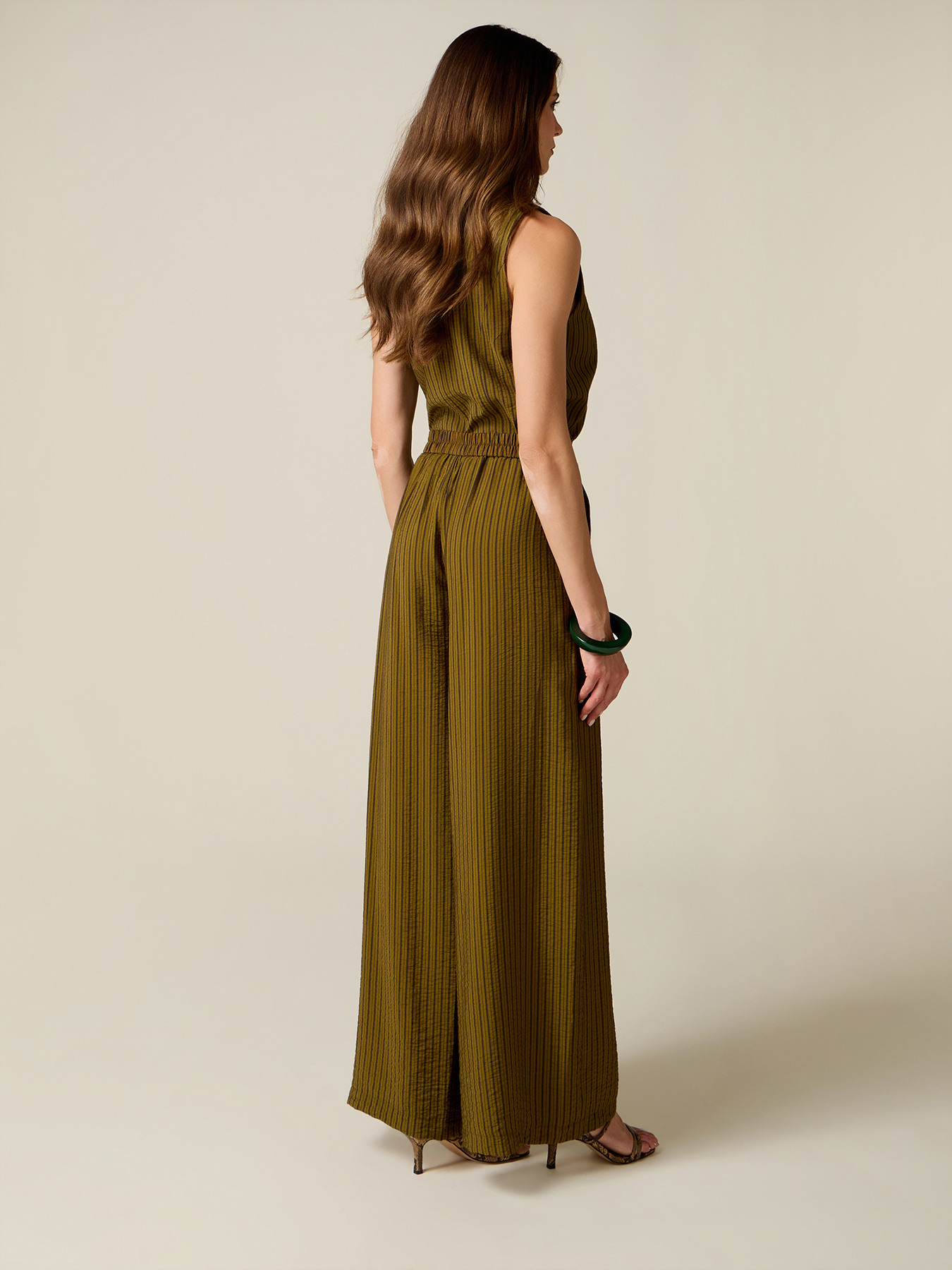 Pinstriped palazzo pants image number 1