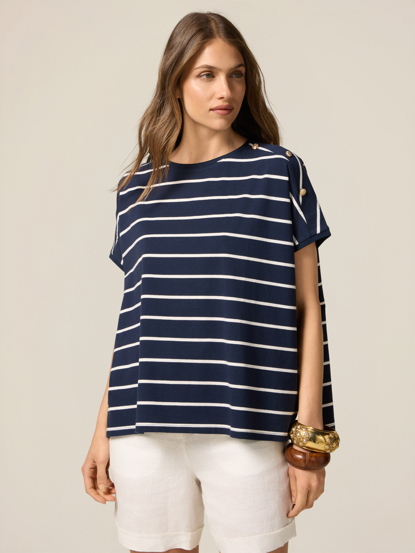 T-shirt oversize a righe image number 0