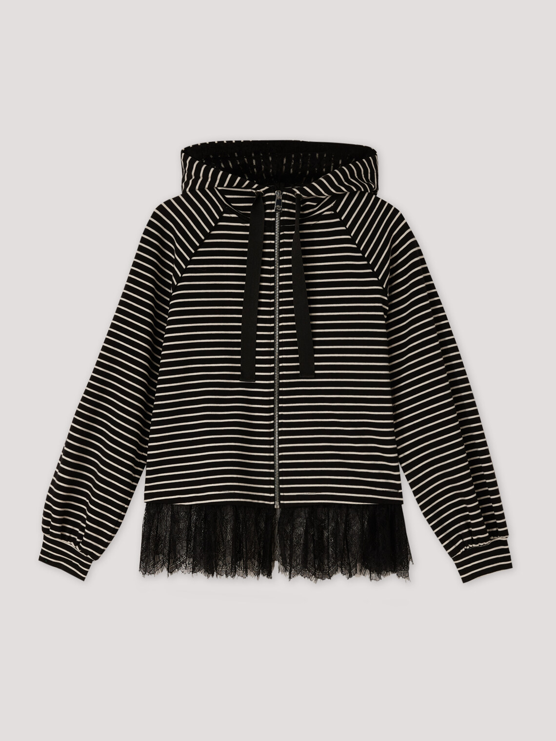Felpa a righe con pizzo - Oltre.com