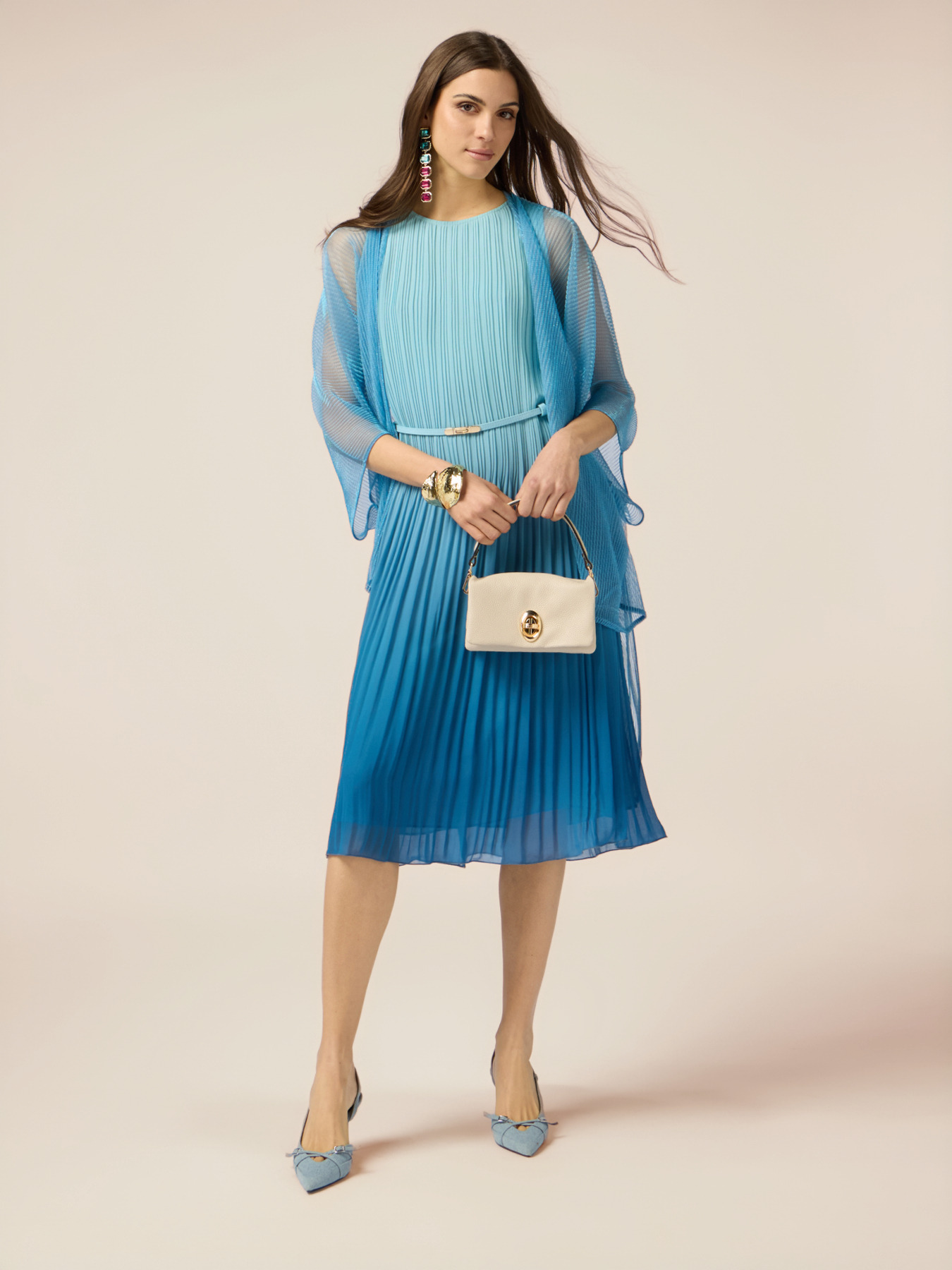 Vestito midi pliss&eacute; sfumato image number 3