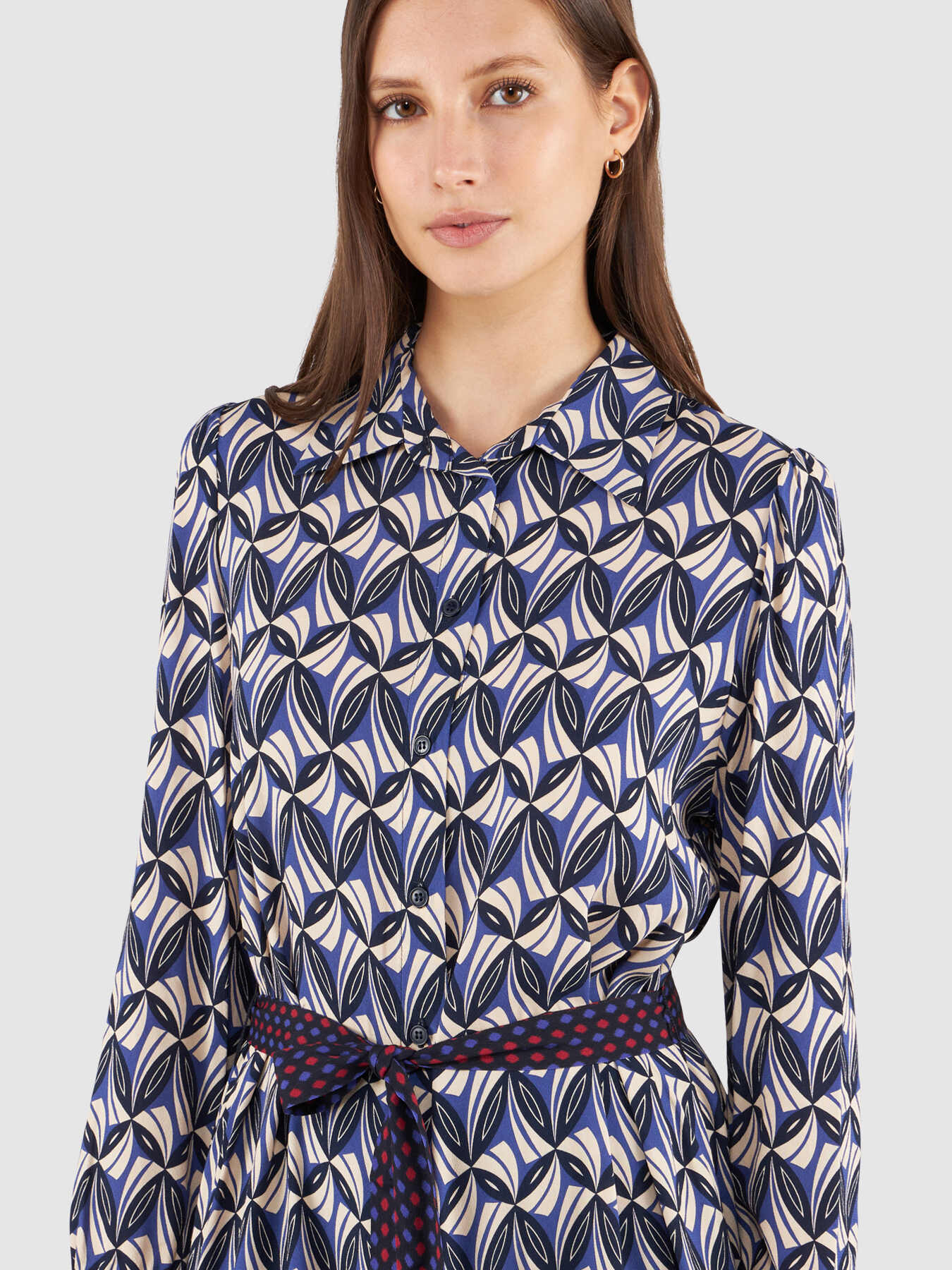 Patterned chemisier dress image number 2