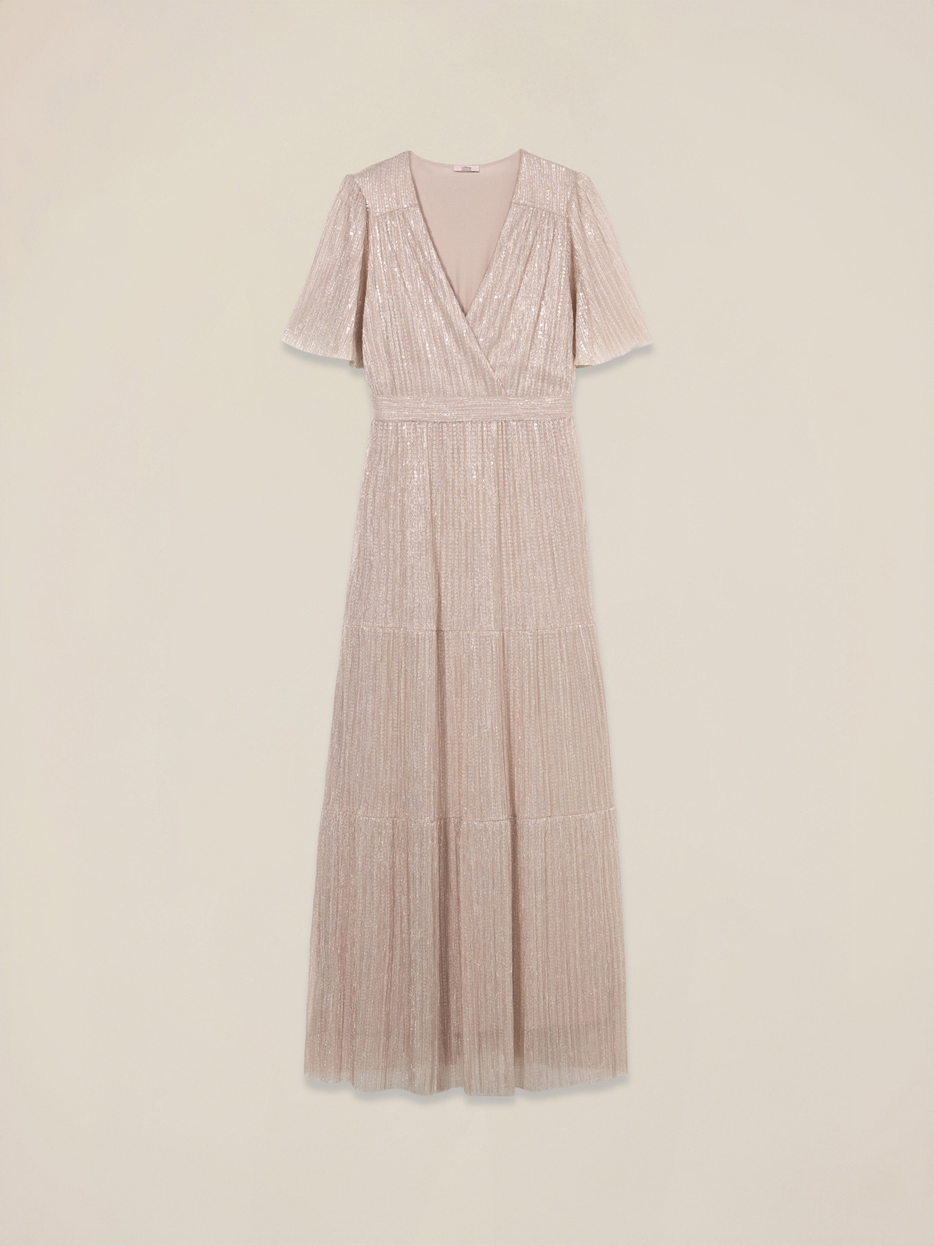 Vestito lungo lurex pliss&eacute; image number 3