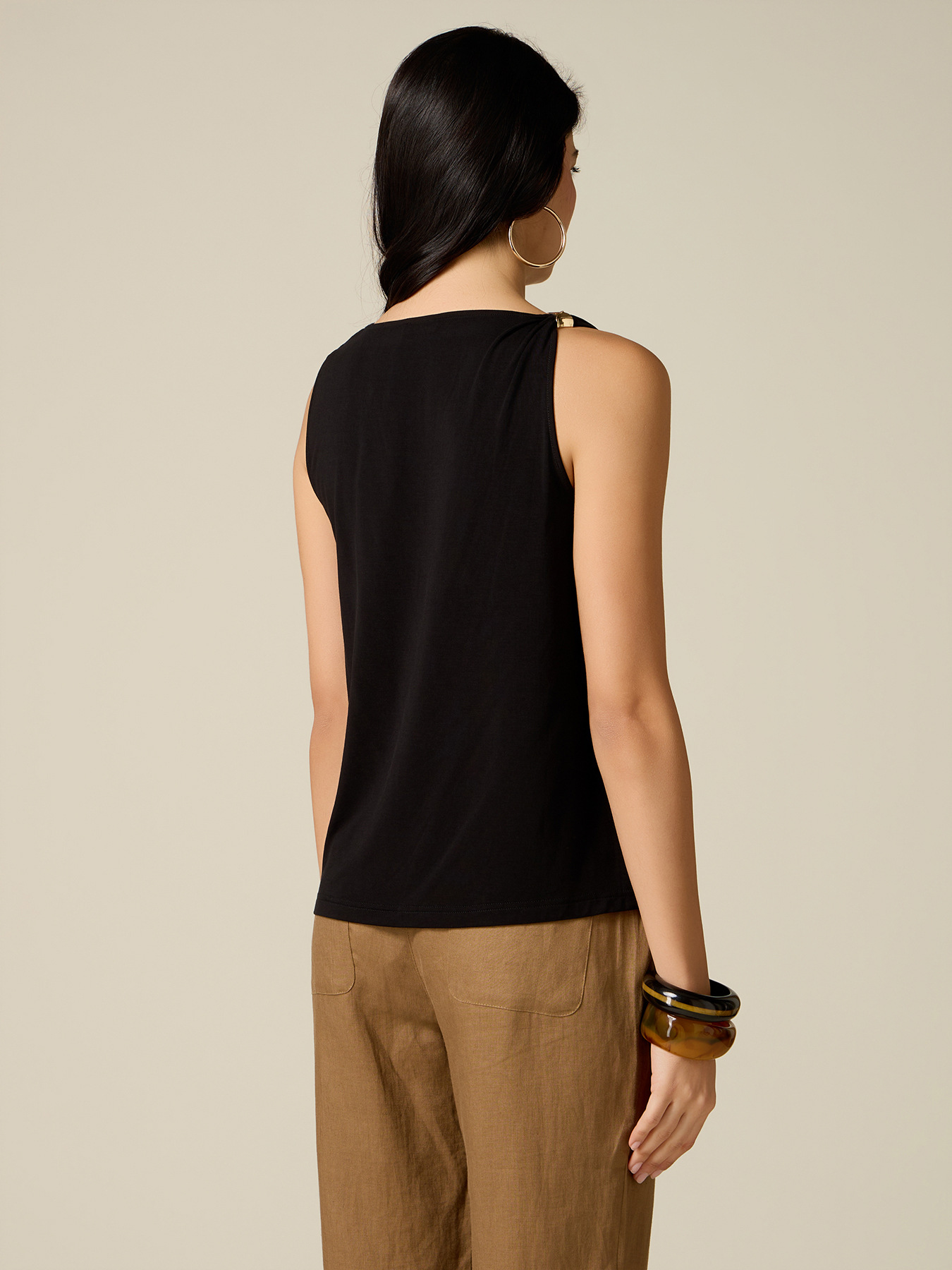 Top with drape and metal clasp image number 1