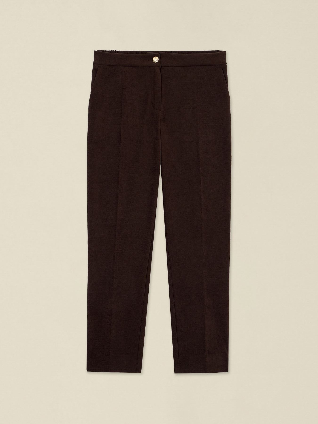 Cigarette-cut trousers in corduroy-effect fabric image number 4