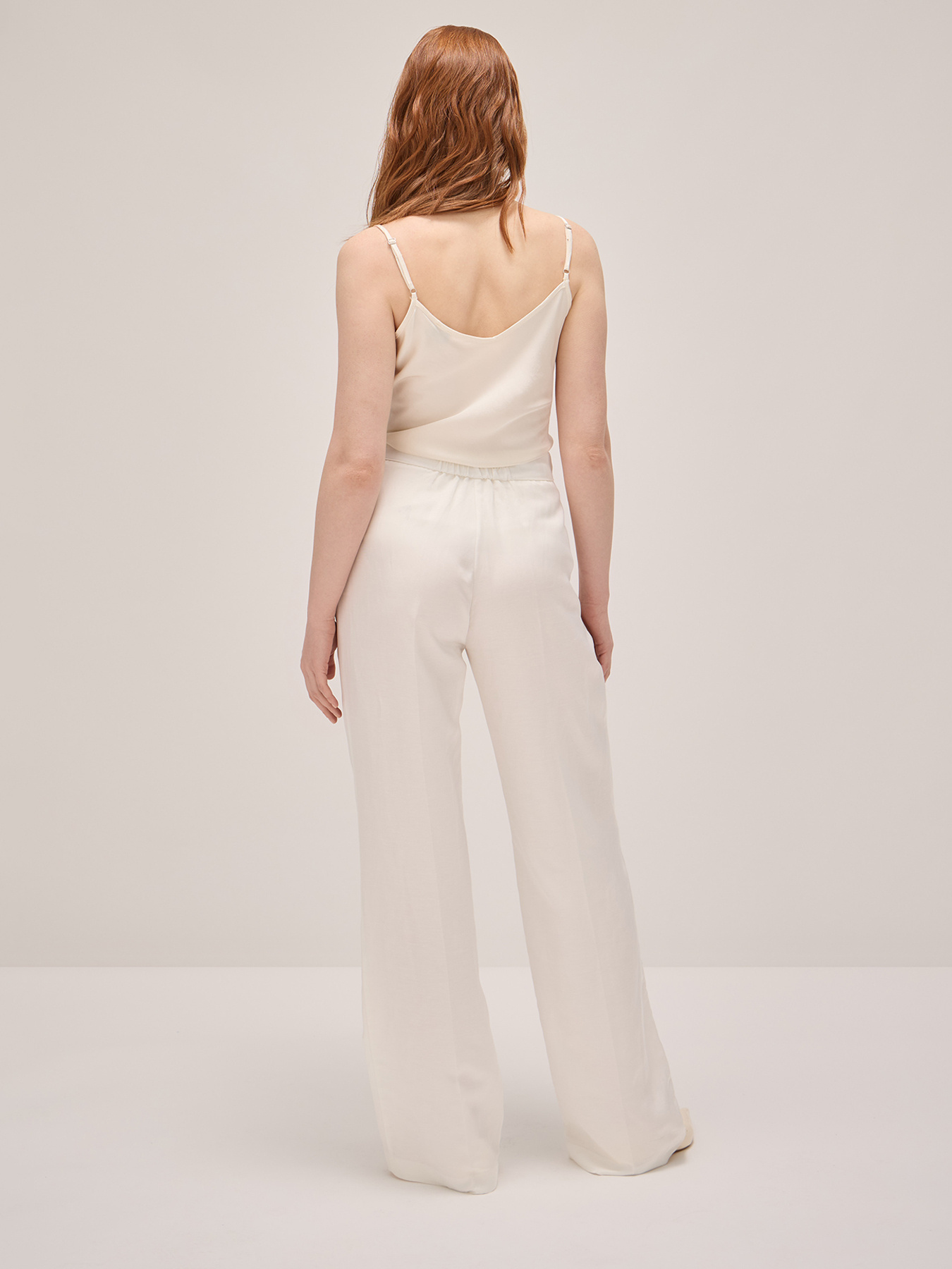 Pantaloni wide leg misto lino image number 1