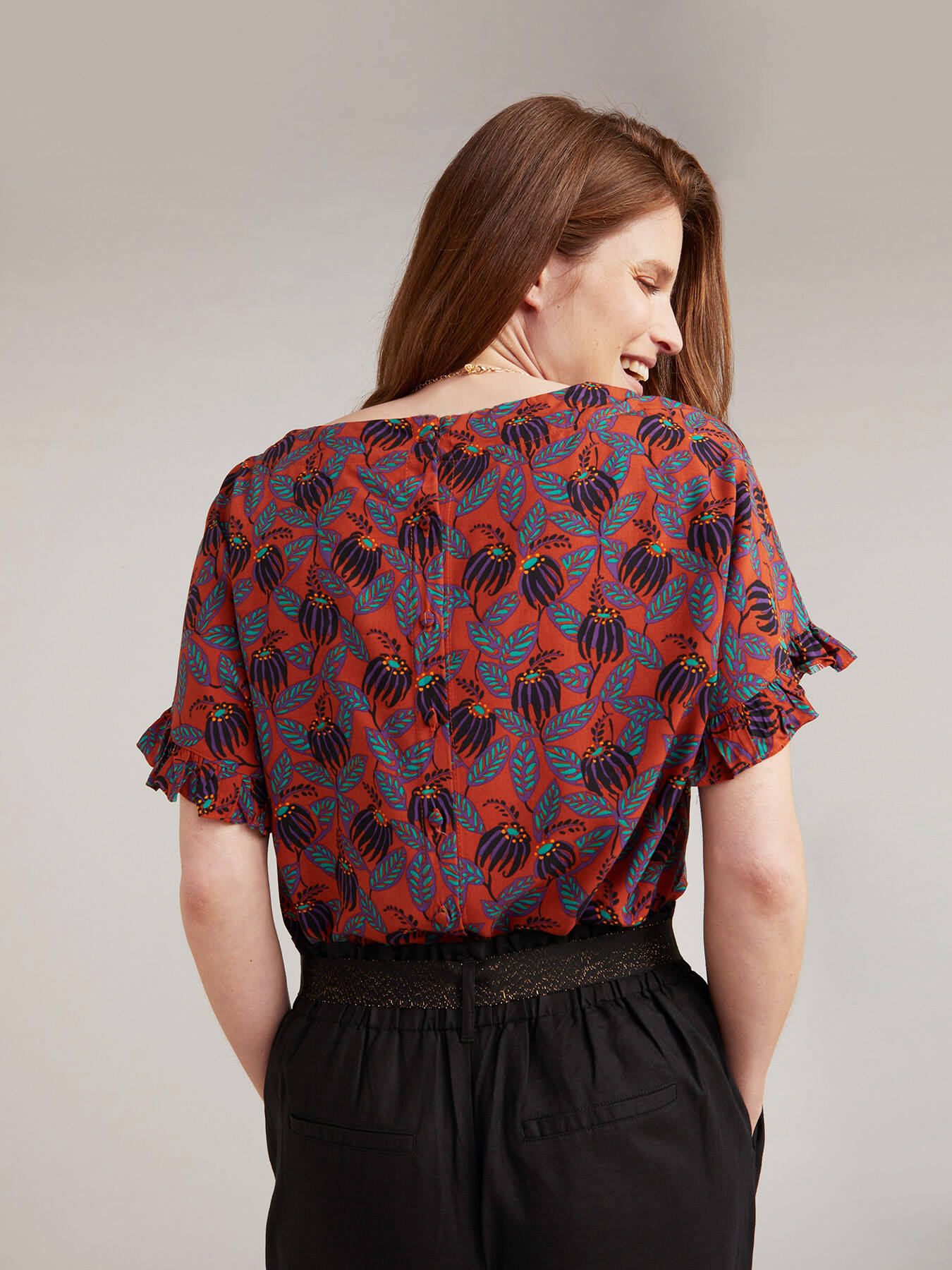 Blusa floreale in viscosa image number 0