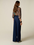 Wide-leg linen blend trousers image number 1