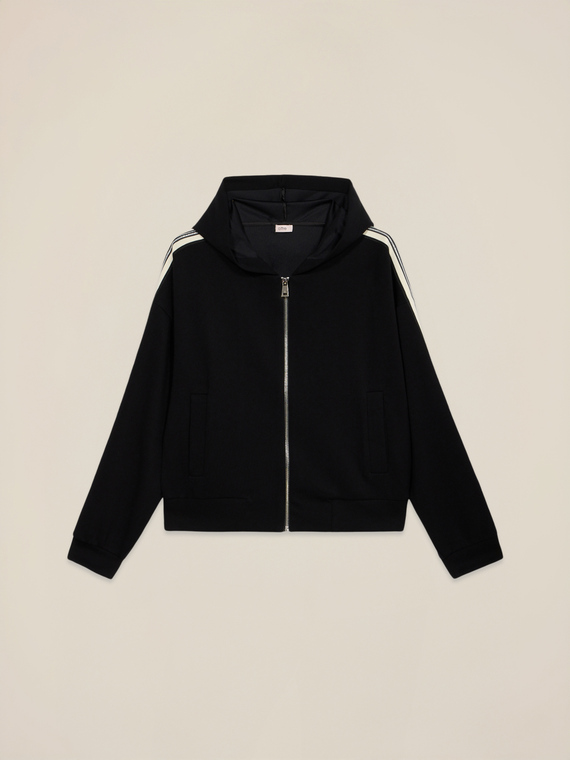 Sweat-shirt doux au toucher avec fermeture &eacute;clair et capuche