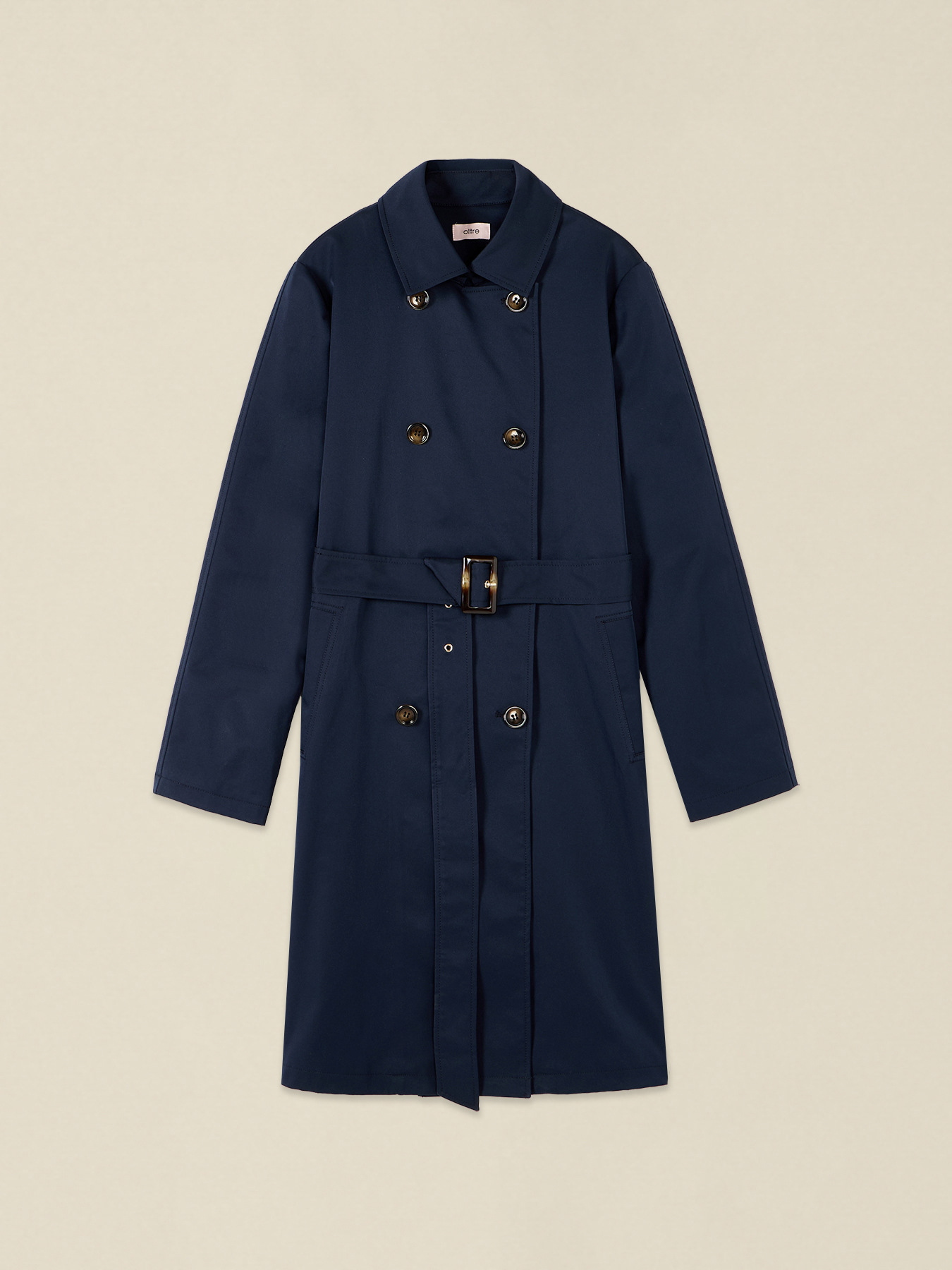 Double-breasted trench coat with belt image number 3