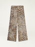 Wide leg trousers in animal print satin image number 4