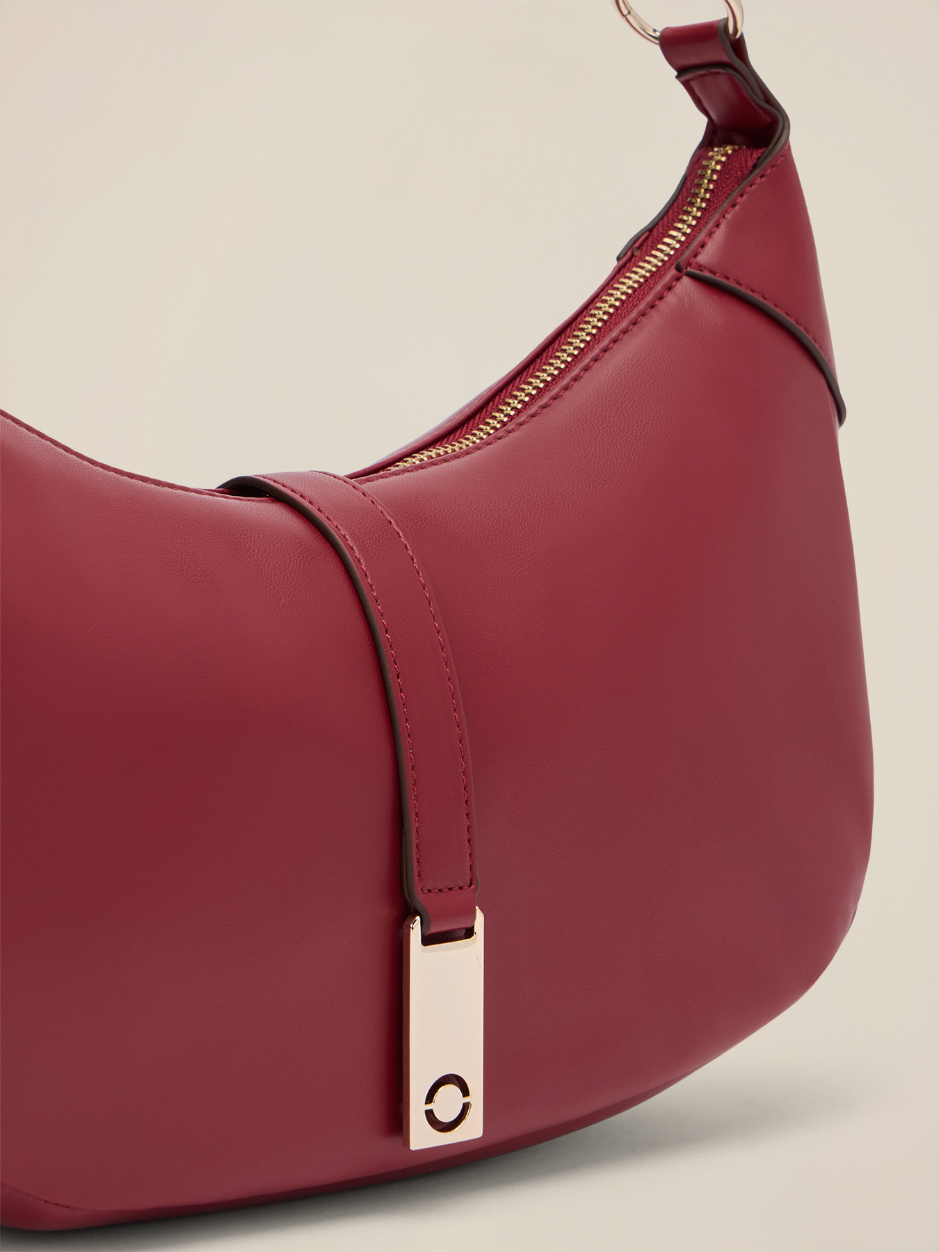 Shoulder bag with zip and metal charm image number 4