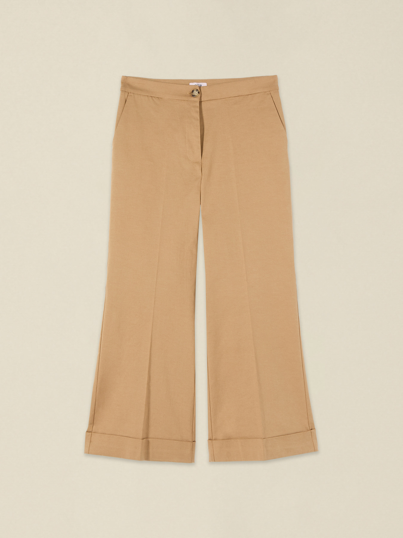 Pantaloni cropped din amestec de lyocell image number 4