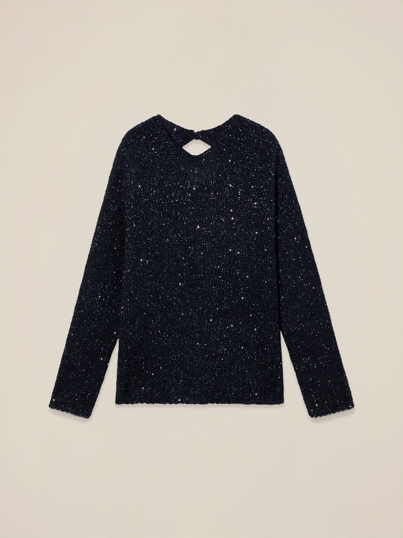 Pullover aus Mohair-Mischung mit Mikro-Pailletten
