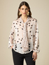 Patterned blouse with pleated scarf image number 0