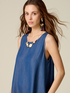 Short dress in tencel with denim effect image number 2
