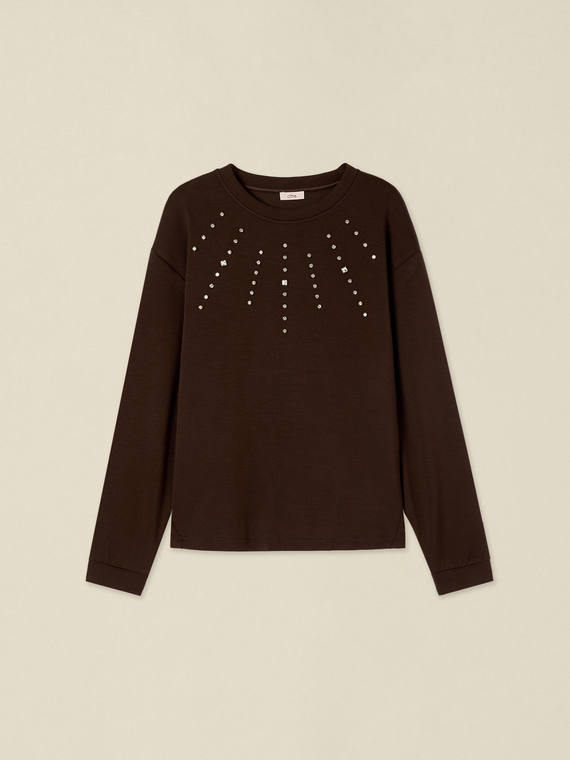 Sweat avec strass en cristal