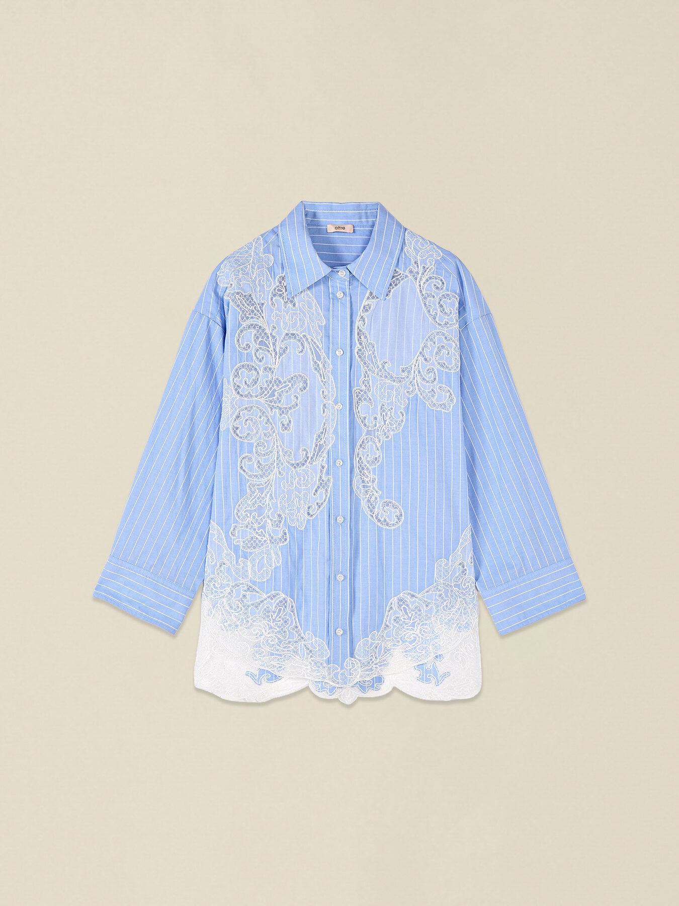 Camicia con intarsi in pizzo image number 3