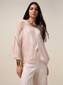 Blusa coprispalle in voile misto seta image number 4