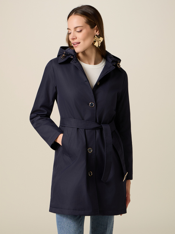 Padded midi trench coat