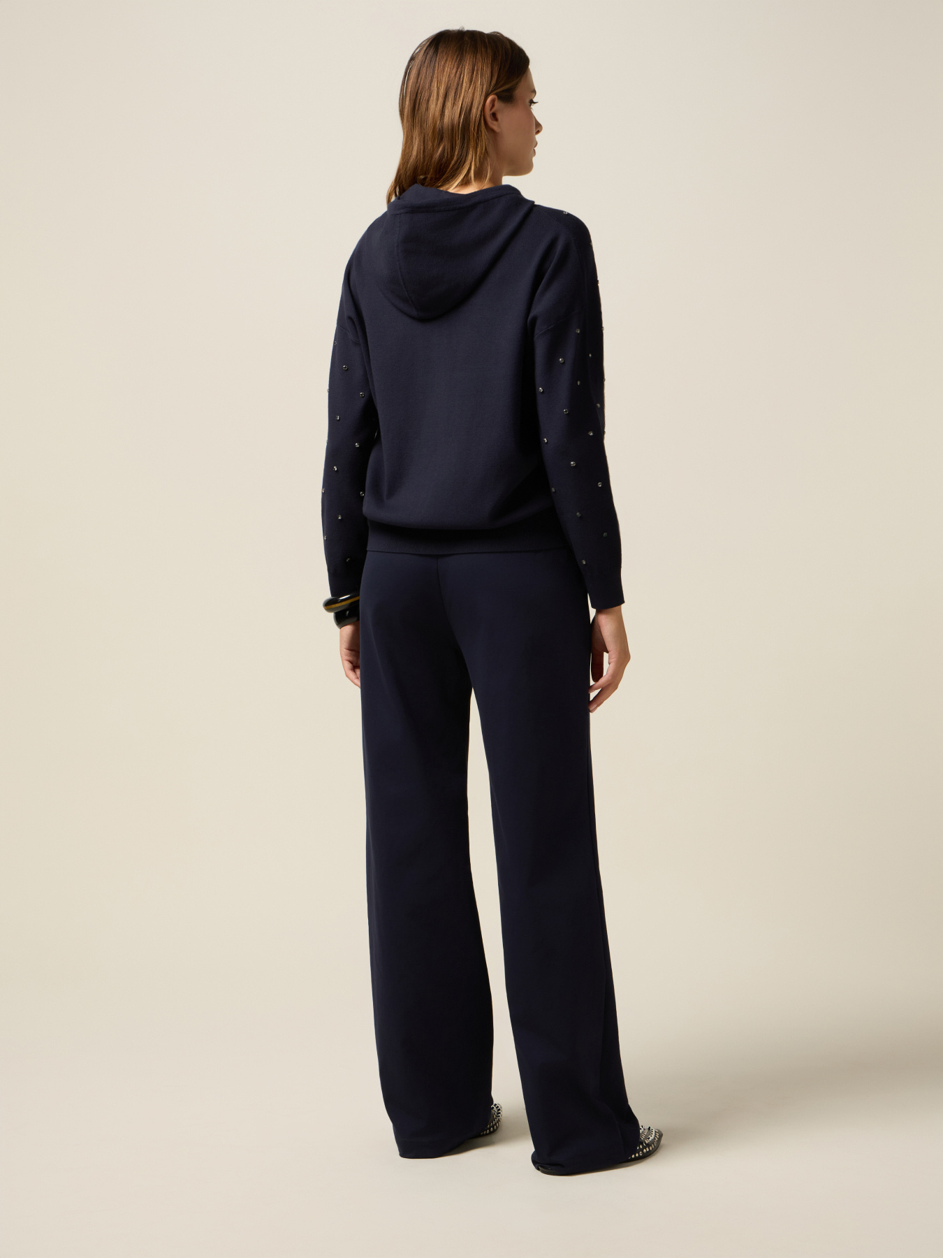 Hooded cardigan with patch pockets image number 1