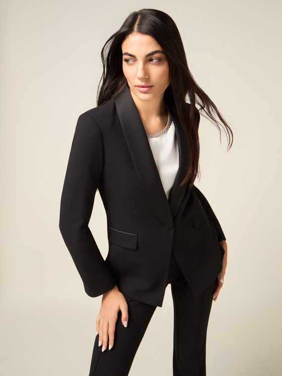 Crepe fabric blazer