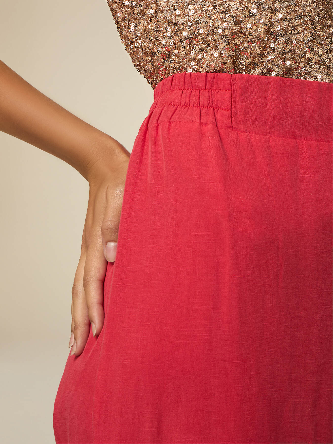 Pantalon large en lyocell/lin image number 2