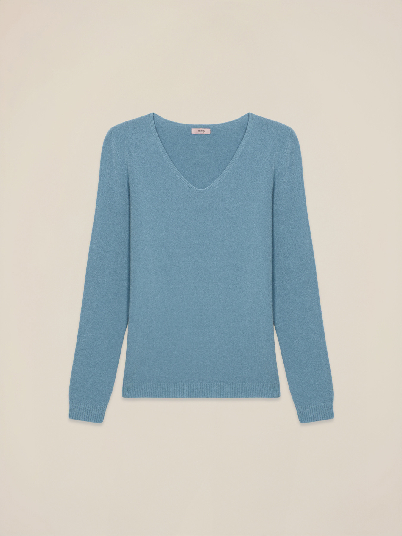 Maglia misto viscosa con scollo a V image number 3