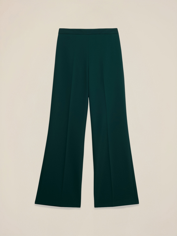 Wide-leg palazzo pants in crepe fabric