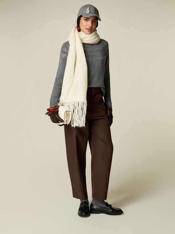 Pantaloni carrot in twill