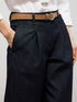 Jeans palazzo de mezclilla con pliegues frontales image number 2