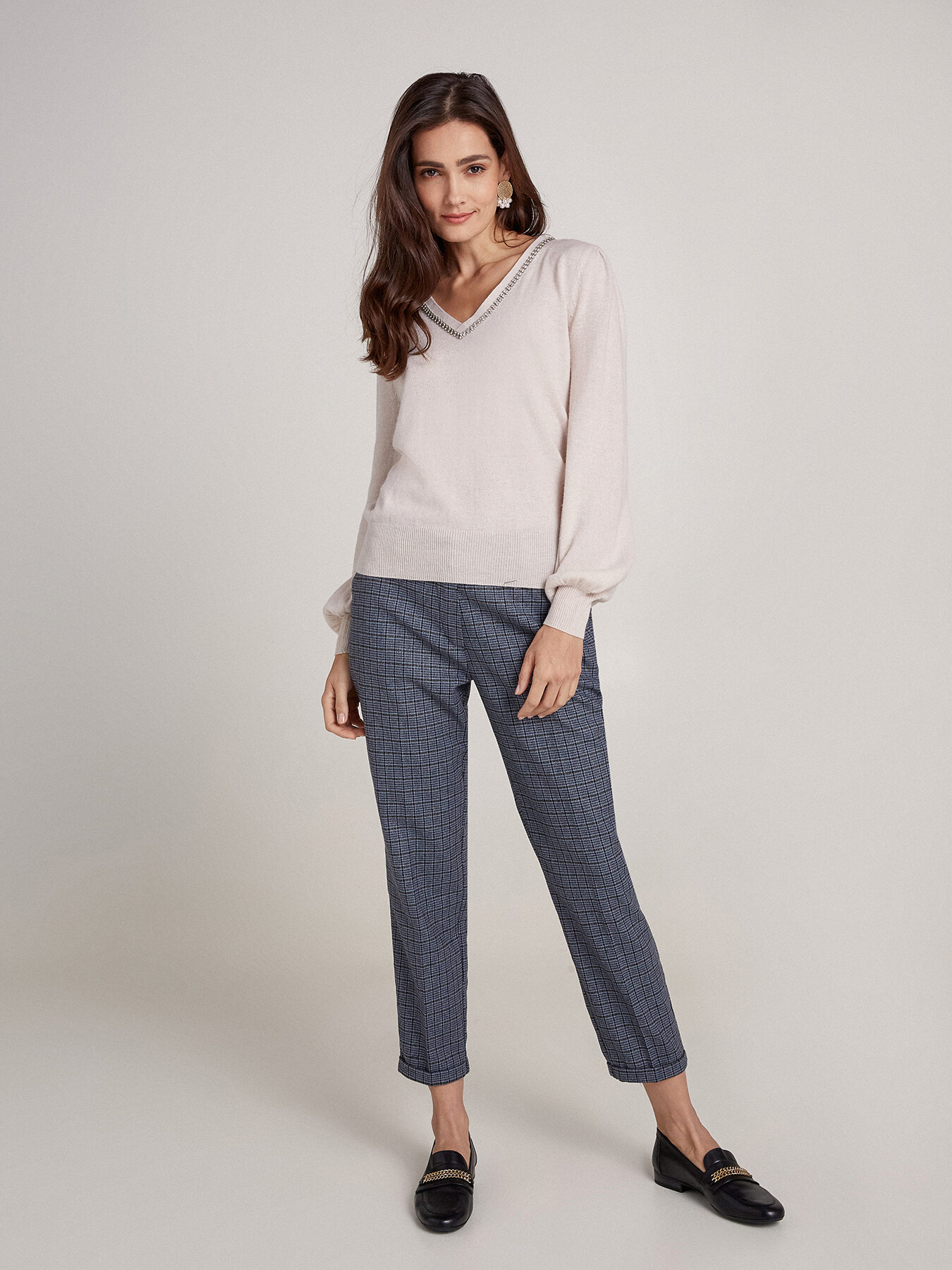Pantalones pitillo de cuadros New York image number 2