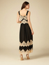 Two-tone dress with lace inserts image number 1