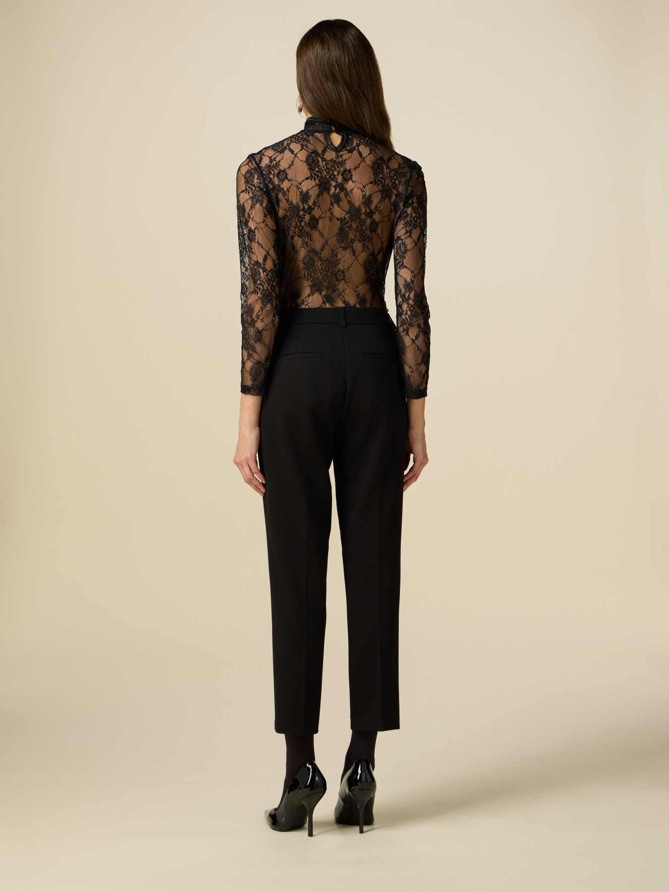 Pantaloni regular in punto milano image number 1