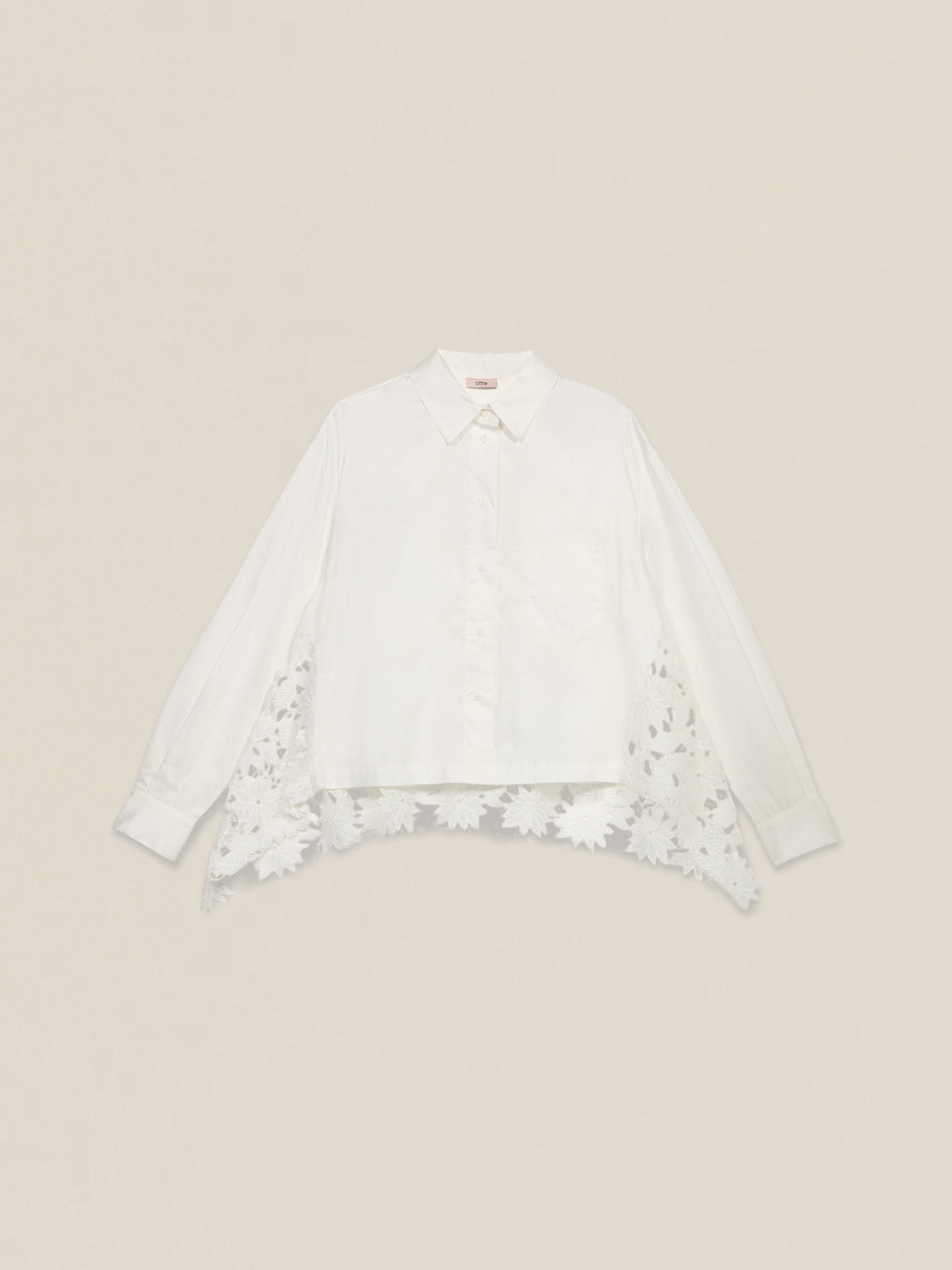 Camicia boxy con retro in pizzo image number 3