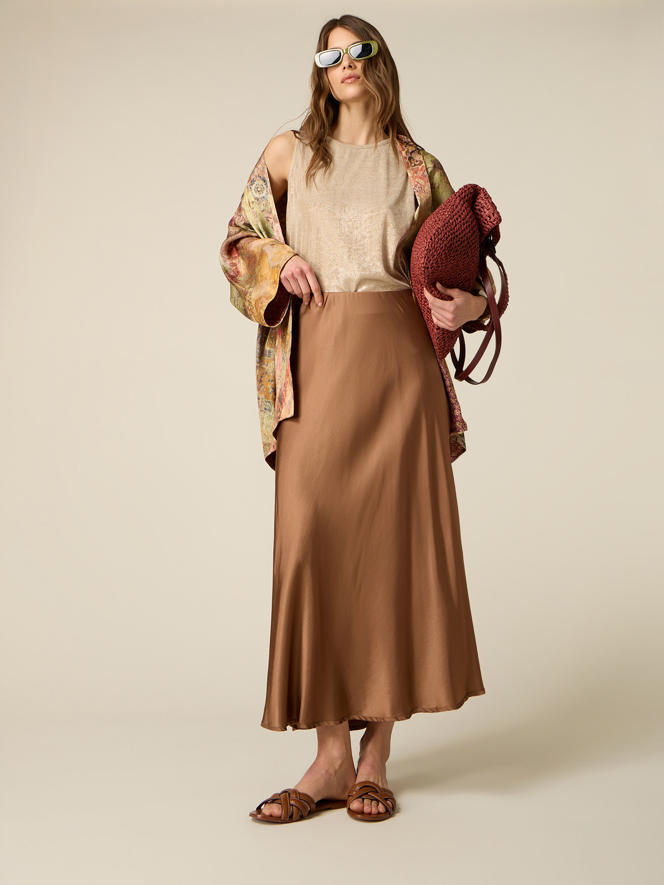 Jupe en satin de viscose image number 0